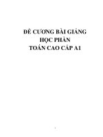 Đề cương bài giảng học phần toán cao cấp A1