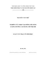 Nghiên cứu chọn tạo dòng mía hàm lượng đường cao bằng chỉ thị SSR