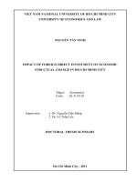 IMPACT OF FOREIGN DIRECT INVESTMENT ON ECONOMIC STRUCTUAL CHANGE IN HO CHI MINH CITY
