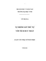 vị nhóm sắp thứ tự với tích duy nhất