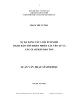 Sự đa dạng các loài ếch nhái ở khu bảo tồn thiên nhiên tây Yên Tử và các giải pháp bảo tồn