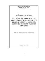 xây dựng hệ thống bài tập sáng tạo dạy học chương từ trường vật lý 11 nhằm bồi dưỡng tư duy sáng tạo cho học sinh