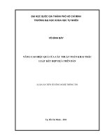 NÂNG CAO HIỆU QUẢ CỦA CÁC THUẬT TOÁN KHAI THÁC  LUẬT KẾT HỢP DỰA TRÊN DÀN (đầy đủ)