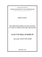 Phát triển thương hiệu gạo ngon Thaifood của công ty cổ phần lương thực Thái Nguyên