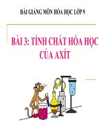 bài giảng hóa học 9 bài 3 tính chất hóa học của axit