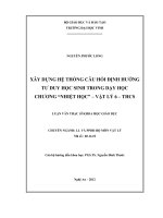xây dựng hệ thống câu hỏi định hướng tư duy học sinh trong dạy học chương nhiệt học - vật lý 6 - thcs