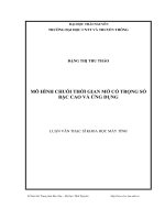 Mô hình chuỗi thời gian mờ có trọng số bậc cao và ứng dụng