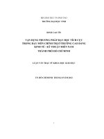 vận dụng phương pháp dạy học tích cực trong dạy môn chính trị ở trường cao đẳng kinh tế - kỹ thuật miền nam thành phố hồ chí minh