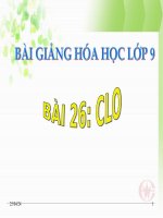 bài giảng hóa học 9 bài 26 clo