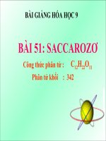 bài giảng hóa học 9 bài 51 saccarozo