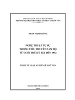 nghệ thuật tự sự trong tiểu thuyết nam bộ từ cuối thể kỉ xix đến 1932