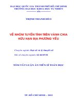 về nhóm tuyến tính trên vành chia hữu hạn địa phương yếu