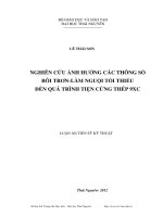 Nghiên cứu ảnh hưởng các thông số bôi trơn làm nguội tối thiểu đến quá trình tiện cứng thép 9XC