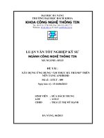 xây dựng ứng dụng “ẩm thực đà thành” trên nền tảng android