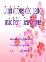 dinh dưỡng cho người mắc bệnh tiểu đường