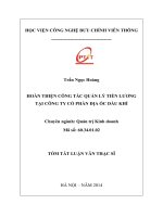 HOÀN THIỆN CÔNG TÁC QUẢN LÝ TIỀN LƯƠNG  TẠI CÔNG TY CỔ PHẦN ĐỊA ỐC DẦU KHÍ