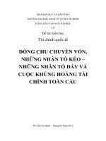DÒNG CHU CHUYỂN VỐN, NHỮNG NHÂN TỐ KÉO – NHỮNG NHÂN TỐ ĐẨY VÀ CUỘC KHỦNG HOẢNG TÀI CHÍNH TOÀN CẦU