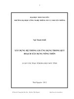 Xây dựng hệ thống Gis ứng dụng trong quy hoạch xây dựng nông thôn