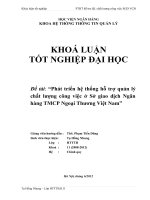 phát triển hệ thống hỗ trợ quản lý chất lượng công việc ở sở giao dịch ngân hàng tmcp ngoại thương việt nam