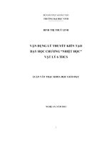 vận dụng lý thuyết kiến tạo dạy học chương nhiệt học vật lý 6 thcs