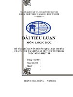 Anh (chị) hãy trình bày nội dung vấn đề mà anh (chị) tâm đắc nhất trong môn học lô gích hình thức  