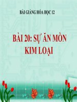 bài giảng hóa học 12 bài 20 sự ăn mòn kim loại