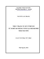 Thực trạng tự kỷ ở trẻ em từ 18 đến 60 tháng tuổi tại thành phố Thái Nguyên