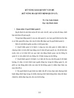 kỹ năng ra quyết định và tổ chức công việc giải quyết