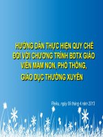 HƯỚNG DẪN THỰC HIỆN QUY CHẾ ĐỐI VỚI CHƯƠNG TRÌNH BDTX GIÁO VIÊN MẦM NON, PHỔ THÔNG, GIÁO DỤC THƯỜNG XUYÊN