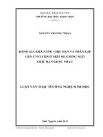 Đánh giá khả năng chịu hạn và phân lập Gen Cystatin ở một số giống ngô chịu hạn khác nhau