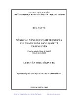 Nâng cao năng lực cạnh tranh của chi nhánh Ngân hàng Quốc tế Thái Nguyên