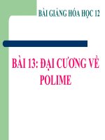 bài giảng hóa học 12 bài 13 đại cương về polime