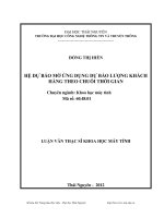 Hệ dự báo mờ ứng dụng dự báo lượng khách hàng theo chuỗi thời gian