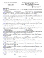 đề thi thử đại học môn hóa có đáp án trường chuyên vĩnh phúc