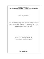 Giải pháp thực hiện chương trình xây dựng nông thôn mới trên địa bàn huyện Bát Xát tỉnh Lào Cai đến năm 2020
