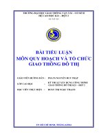 Bài tiểu luận môn quy hoạch và tổ chức giao thông đô thị
