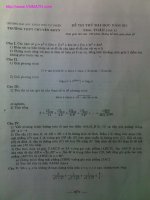 đề thi thử đại học môn toán có đáp án khối chuyên đhkhtn