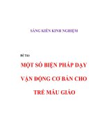sáng kiến kinh nghiệm một số biện pháp dạy vận động cho trẻ mẫu giáo