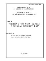 Nghiên cứu nồng độ lp-pla2 ở bệnh nhân tăng huyết áp Báo cáo nghiên cứu khoa học