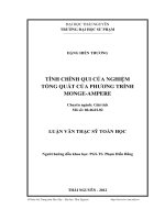 Tính chính quy của nghiệm tổng quát của phương trình Monge Ampere