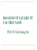 BÀI GIẢNG VỀ VẬT LIỆU TỪ CẤU TRÚC NANÔ PGS TS TRẦN HOÀNG HẢI