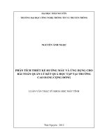 Phân tích thiết kế hướng mẫu và ứng dụng cho bài toán quản lý kết quả học tập tại trường cao đẳng cộng đồng