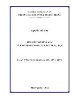 Tìm hiểu mô hình som và ứng dụng trong tư vấn thi đại học.