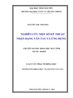 Nghiên cứu một số kỹ thuật nhận dạng vân tay và ứng dụng
