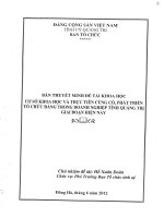 Cơ sở khoa học và thực tiễn củng cố, phát triển tổ chức đảng trong doanh nghiệp tỉnh quảng trị trong giai đoạn hiện nay