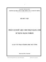 Phân cụm dữ liệu cho nhận dạng ảnh sử dụng mạng nơron