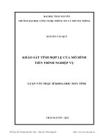 Khảo sát tính hợp lệ của mô hình tiến trình nghiệp vụ