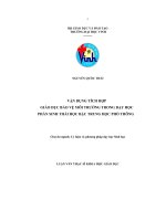 vân dụng tích hợp giáo dục bảo vệ môi trường trong dạy học phần sinh thái học bậc trung học phổ thông