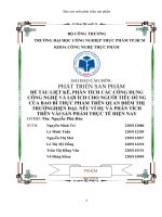 Đề tài liệt kê, phân tích các công dụng công nghệ và lợi ích cho người tiêu dùng của bao bì thực phẩm trên quan điểm thị trườnghiện đại nêu ví dụ và phân tích