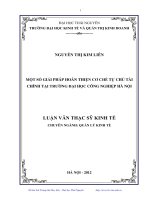 Một số giải pháp hoàn thiện cơ chế tự chủ tài chính tại trường Đại học Công nghiệp Hà Nội